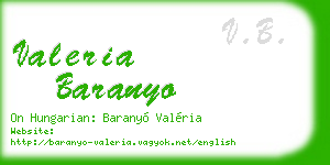 valeria baranyo business card